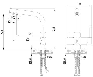 Смеситель для кухни Lemark Comfort LM3061PGR с подключением к фильтру питьевой воды грей
