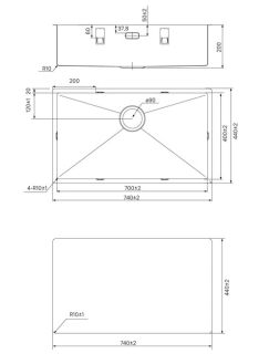 Кухонная мойка IDDIS Edifice EDI74B0i77 74см золото матовое