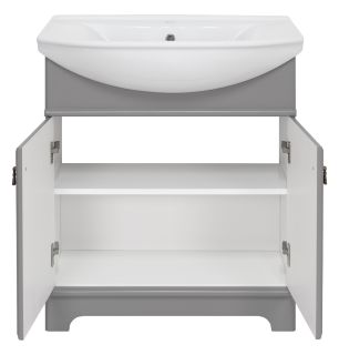 Напольная тумба под раковину Misty Лувр 75см серый