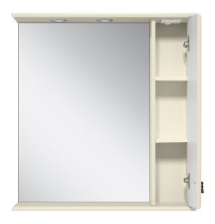 Зеркальный шкаф с подсветкой Misty Лувр 65см правый слоновая кость