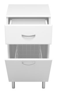 Напольная тумба Misty Люси с бельевой корзиной 40см белый