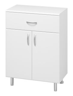 Напольная тумба Misty Люси с бельевой корзиной 60см белый