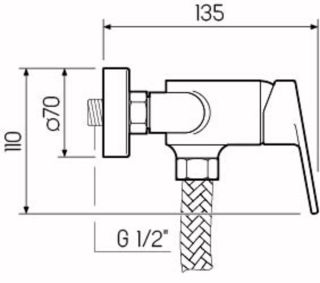 Смеситель для душа РМС SL132-003 хром