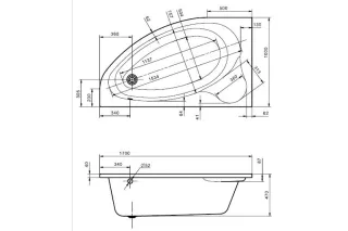 Акриловая ванна Santek Эдера 170х100 1.WH50.1.663 правосторонняя