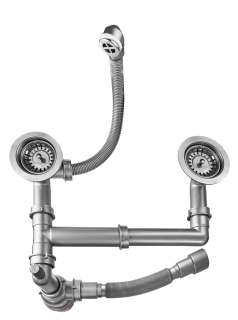 Сифон Bettoserb 125335 для мойки на 2 чаши 3 1/2"