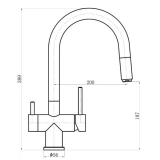 Смеситель для кухни Florentina Маэстро с подключением под фильтр бежевый