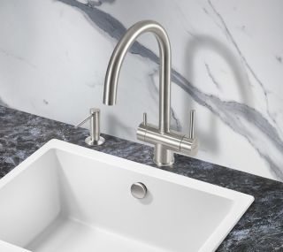 Смеситель для кухни Milacio Ultra MCU.554.SS под фильтр с краном для питьевой воды нержавеющая сталь