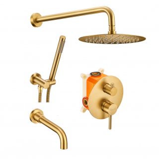 Душевая система встраиваемая Milacio MCU MCU.150.GD брашированное золото