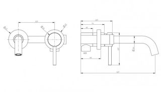 Встраиваемый смеситель для раковины Milacio Ultra MCU.552.MB чёрный матовый