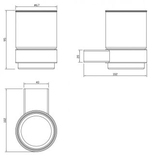 Держатель со стаканом Milacio Ultra MCU.961.SS нержавеющая сталь