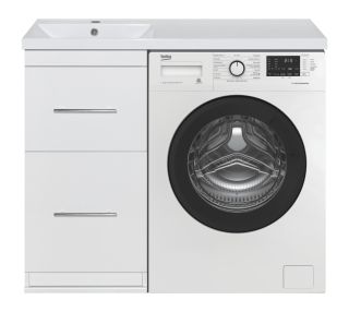 Напольная тумба под раковину Misty Мексика под стиральную машину 50см белый