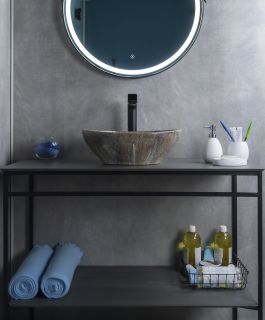 Раковина Gid Mnc138T 54472 накладная под камень глянцевая 41x34x15