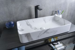 Раковина Gid Mnc396C 54476 накладная под камень глянцевая 60x34x11