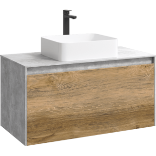 Подвесная тумба под раковину Aqwella Mobi MOB0110BS+MOB0710DB 100 см