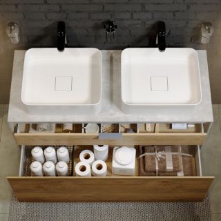 Подвесная тумба под раковину Aqwella Mobi MOB0110BS+MOB0710BS 100 см