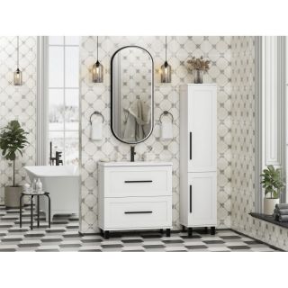 Напольная тумба под раковину Misty Модерн 80 см П-Мод07080-011Пр белый