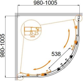 Душевой уголок CEZARES MOLVENO-R-2-100-C-GM-IV