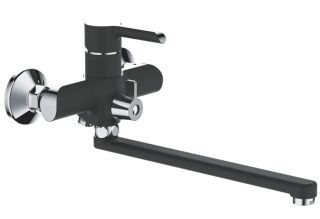 Смеситель для ванны Shevanik S6022H чёрный/хром