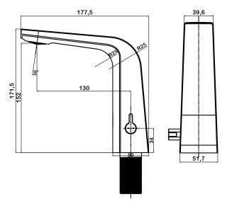 Сенсорный смеситель для раковины Swedbe Europe 6020 с ручной регулировкой температуры воды хром