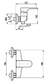 Смеситель для душа Rav Slezak Yukon YU180.5CB хром белый