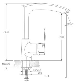 Смеситель для кухни Haiba HB4070 хром