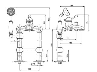 Смеситель для ванны Rav Slezak Labe L050.5/2Z золото