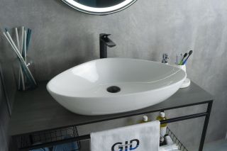 Раковина Gid N9062 51117 накладная белая 66.5x44x15