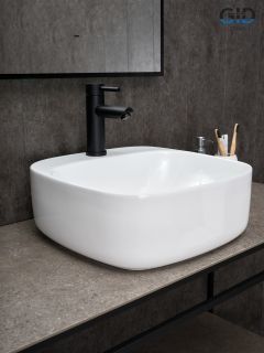 Раковина Gid N9284 51219 накладная белая 42x42x15.5