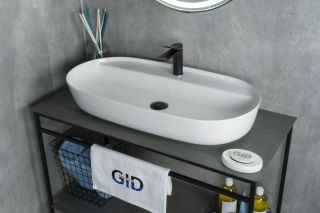 Раковина Gid N9347 51190 накладная белая 81x41x14