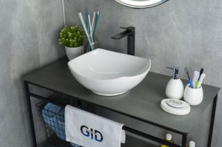 Раковина Gid N9412 51191 накладная белая 41.5x38x14