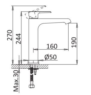 Смеситель для раковины высокий CEZARES NAUTIC-LC-BIO белый матовый