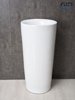 Раковина Gid Nb130w 81118 накладная белая 41x41x85