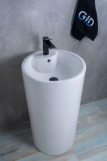 Раковина Gid Nb135 81102 накладная белая 46x46x86