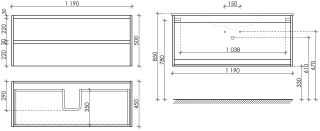 Подвесная тумба под раковину Sancos Libra LB120-1W 120см белый глянец