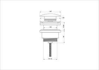 Донный клапан для раковины Wonzon & Woghand WW-88SS07-CR хром