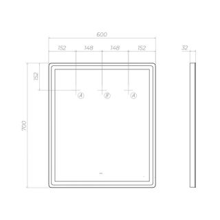 Зеркало с подсветкой Vigo Geometry Comfort 058 60 см