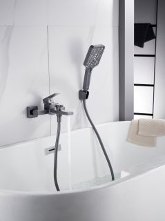 Смеситель для ванны Knotlor KN-22/GM, вороненая сталь