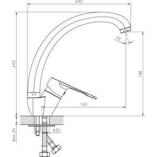Смеситель для кухни Decoroom хром DR23021