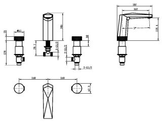 Смеситель для раковины Boheme Venturo 150-G-ICE золото