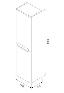 Пенал подвесной IDDIS Edifice EDI40L0i97 40см светло-серый