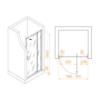 Душевая дверь RGW PA-008 350800889-11 80см хром