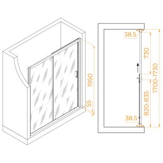 Душевая дверь RGW PA-016B 350801615-14 150см чёрный