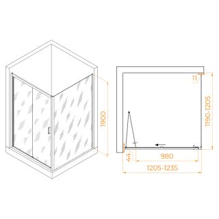Душевой уголок RGW PA-132B (PA-21B+Z-050-5B) 060813222-14 120x120см чёрный