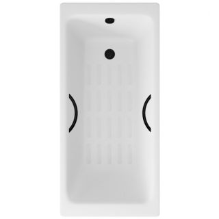 Ванна чугунная Delice Parallel DLR220505RB-AS 170х70 с черными матовыми ручками
