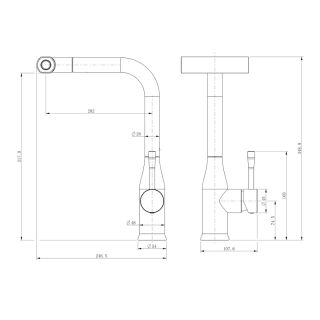 Смеситель для кухни Splenka S206.49.09 с мультифункциональным изливом графит