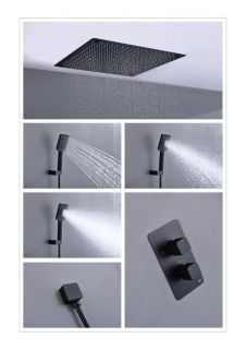 Душевая система Timo Petruma SX-5019/03SM с термостатом чёрный