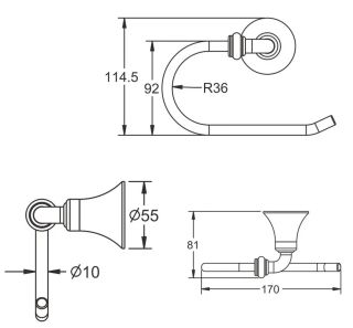 Держатель для туалетной бумаги Rose RG1205 хром
