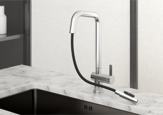 Смеситель для кухни Granula Kitchen Space 7273, СТАЛЬ САТИН