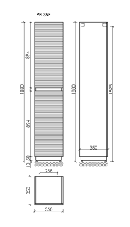 Шкаф-пенал напольный Sancos Folk Floor PFL35FW 35 см Bianco