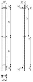 Полотенцесушитель электрический Point Гермес PN13812B П3 8x120см чёрный матовый